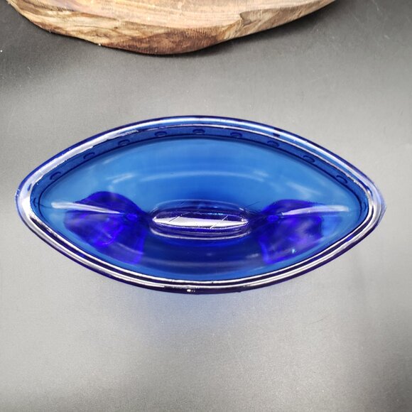 L.E. Smith Cobalt Blue Glass Double Candle Holder Mt Pleasant Pattern 1930s - Picture 4 of 7